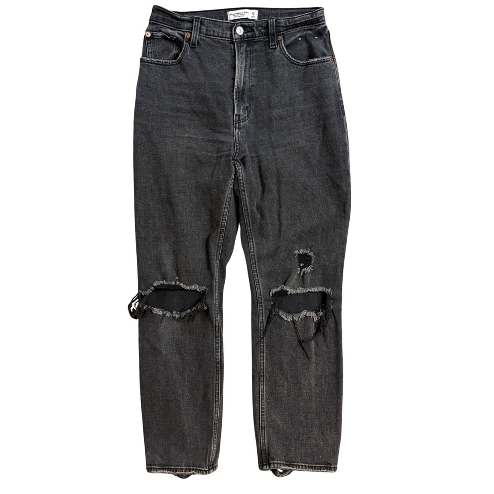 Abercrombie & Fitch Ankle Straight Ultra High Rise Jeans W27 4R Distressed